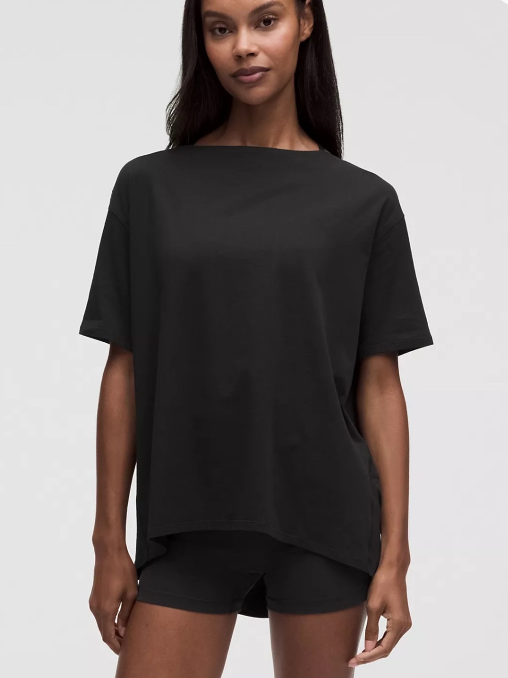 lululemon athletica Black Relaxed Short Sleeve Tee